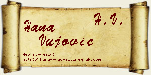Hana Vujović vizit kartica